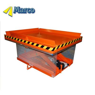 Table de levage hydraulique à ciseaux stationnaire avec protection contre le roulement et maillage en chaîne